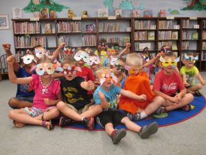 happy kids at the library